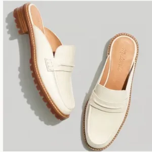 MADEWELL CORRINE LUGSOLE WOMENS CREAM LOAFER/MULES