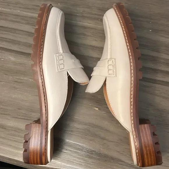MADEWELL CORRINE LUGSOLE WOMENS CREAM LOAFER/MULES
