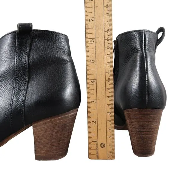 Madewell Shoes Womens 7 Bootie Fashion Classic Billie Boot Leather Stacked Heel