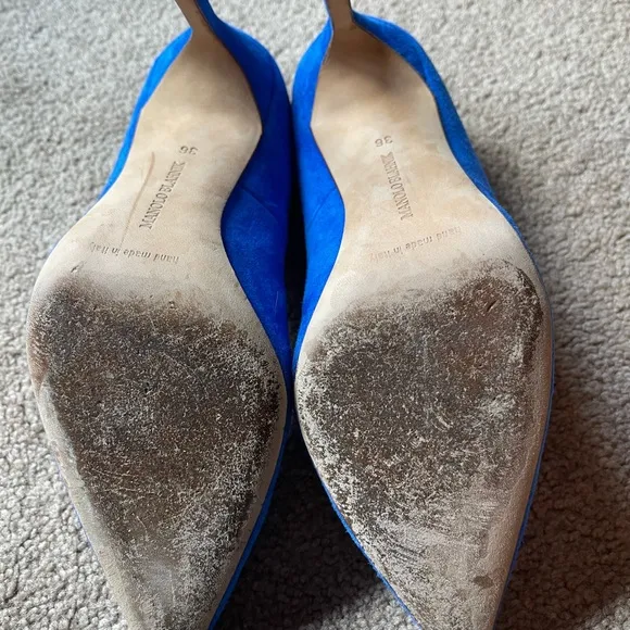 Manolo BB blue suede pumps size 36
