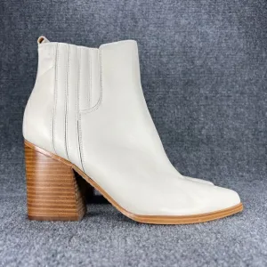 Marc Fisher Booties MLoshay Ankle Boots Womens 11 Off White Pointed Toe Shoes