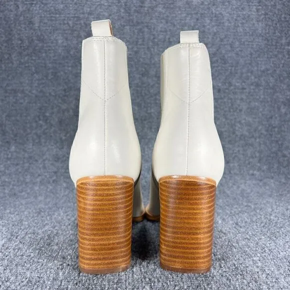 Marc Fisher Booties MLoshay Ankle Boots Womens 11 Off White Pointed Toe Shoes