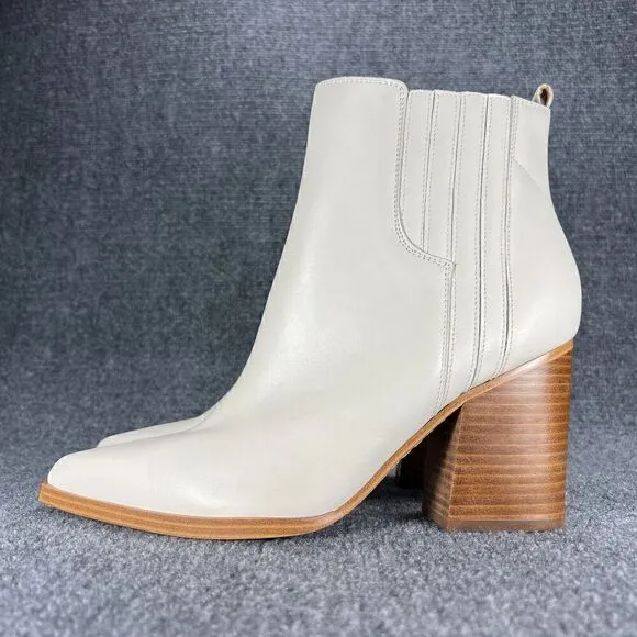 Marc Fisher Booties MLoshay Ankle Boots Womens 11 Off White Pointed Toe Shoes