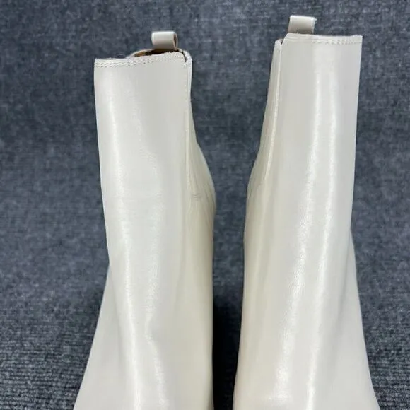 Marc Fisher Booties MLoshay Ankle Boots Womens 11 Off White Pointed Toe Shoes
