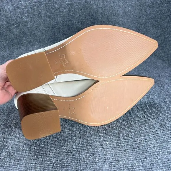 Marc Fisher Booties MLoshay Ankle Boots Womens 11 Off White Pointed Toe Shoes