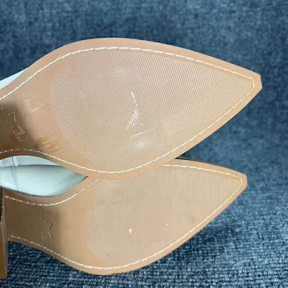 Marc Fisher Booties MLoshay Ankle Boots Womens 11 Off White Pointed Toe Shoes