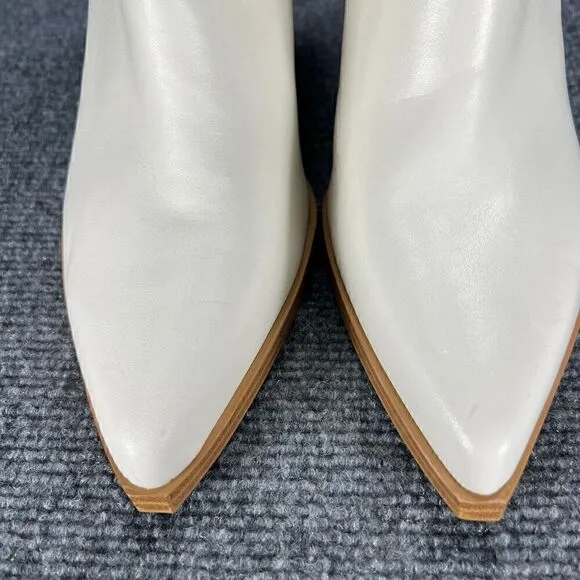 Marc Fisher Booties MLoshay Ankle Boots Womens 11 Off White Pointed Toe Shoes