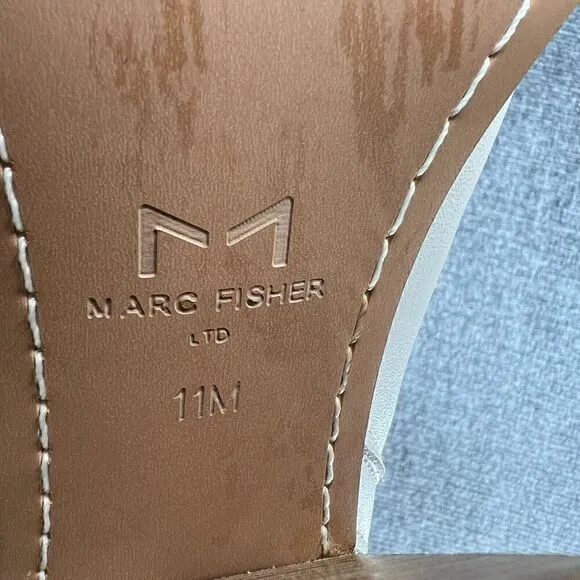 Marc Fisher Booties MLoshay Ankle Boots Womens 11 Off White Pointed Toe Shoes