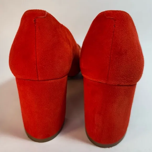 Marc Fisher Chic Red Suede Leather Block Heels Size 10M