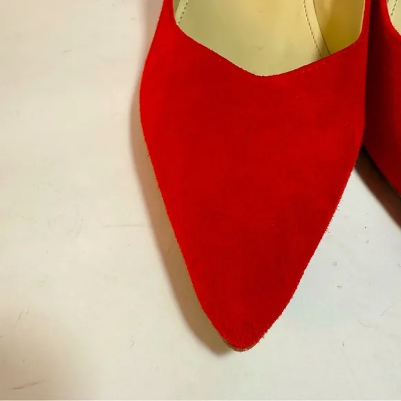 Marc Fisher Chic Red Suede Leather Block Heels Size 10M