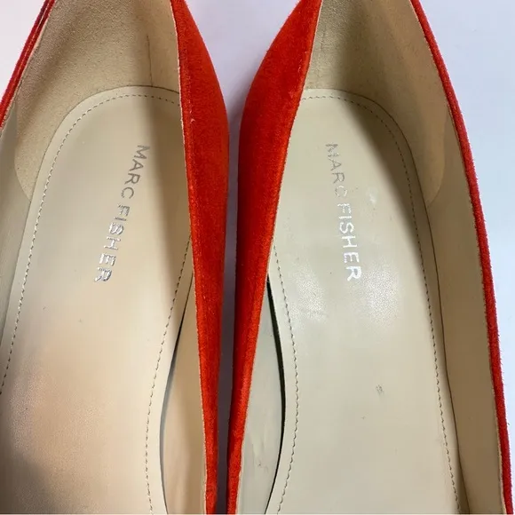 Marc Fisher Chic Red Suede Leather Block Heels Size 10M