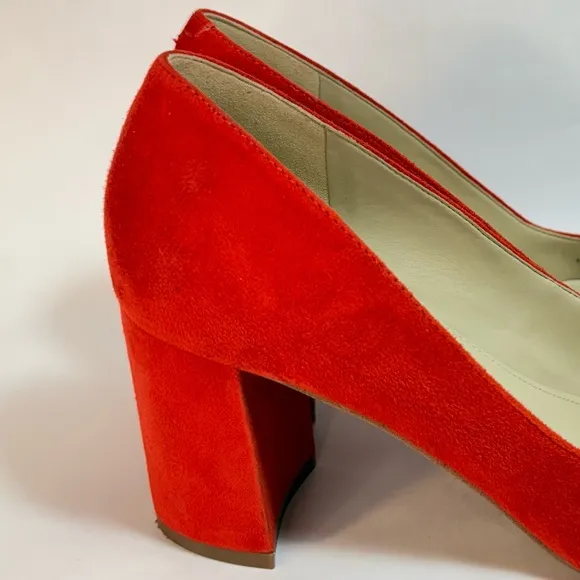 Marc Fisher Chic Red Suede Leather Block Heels Size 10M