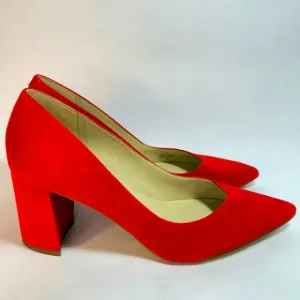 Marc Fisher Chic Red Suede Leather Block Heels Size 10M