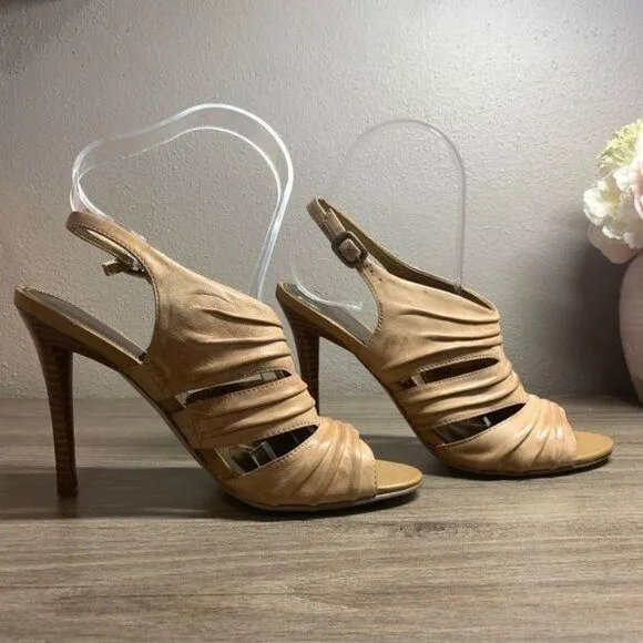 MARC FISHER‎ Nude Slingback Weathered Leather Heels