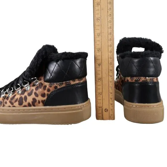 Marc Fisher Shoes Women 5 Fashion Sneaker Leather Cow Fur High Top Casual Daisie