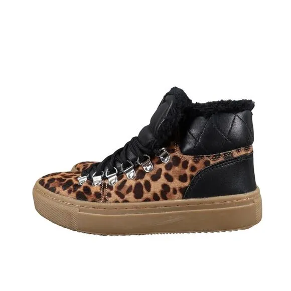 Marc Fisher Shoes Women 5 Fashion Sneaker Leather Cow Fur High Top Casual Daisie