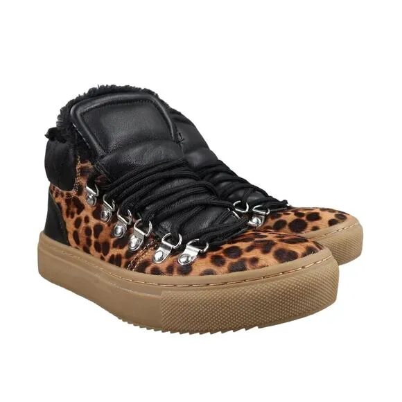 Marc Fisher Shoes Women 5 Fashion Sneaker Leather Cow Fur High Top Casual Daisie