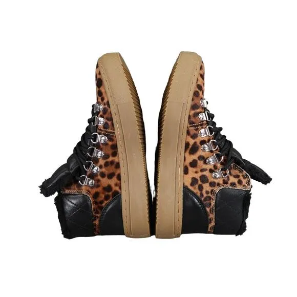 Marc Fisher Shoes Women 5 Fashion Sneaker Leather Cow Fur High Top Casual Daisie