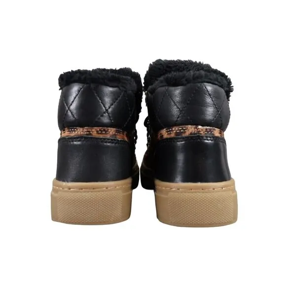 Marc Fisher Shoes Women 5 Fashion Sneaker Leather Cow Fur High Top Casual Daisie