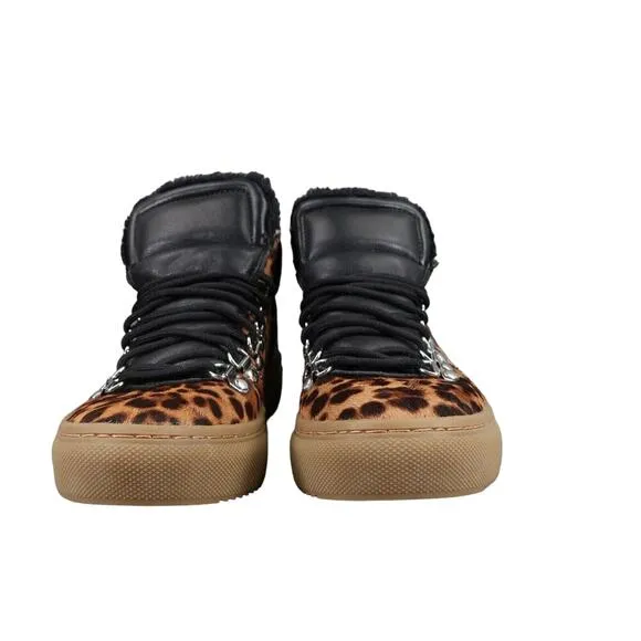 Marc Fisher Shoes Women 5 Fashion Sneaker Leather Cow Fur High Top Casual Daisie