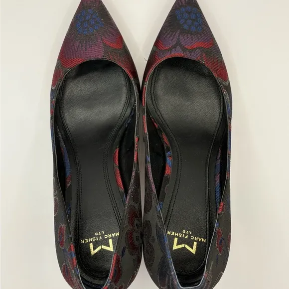 Marc Fisher Women's Floral Heels - Black and Blue