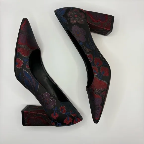 Marc Fisher Women's Floral Heels - Black and Blue