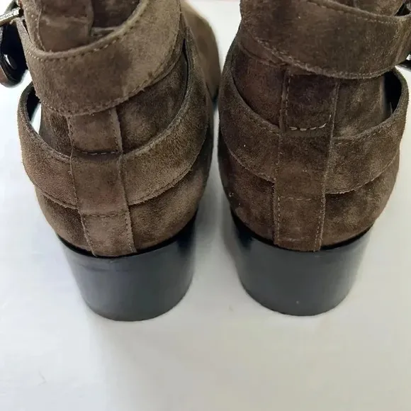 Marc Fisher Yandi Belted Western Suede Booties size 9 1/2 med