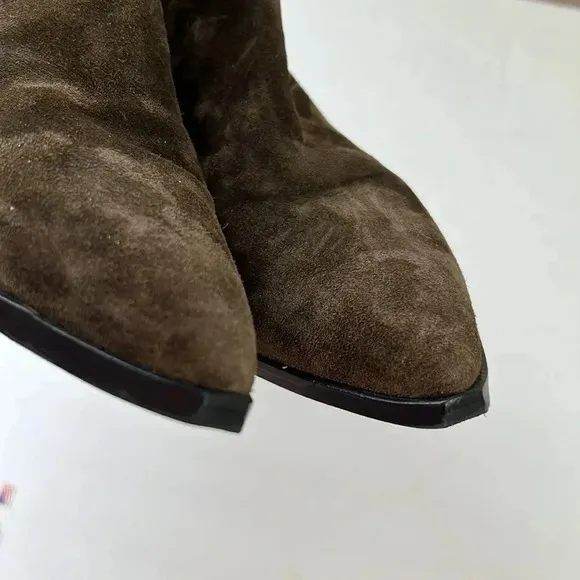 Marc Fisher Yandi Belted Western Suede Booties size 9 1/2 med