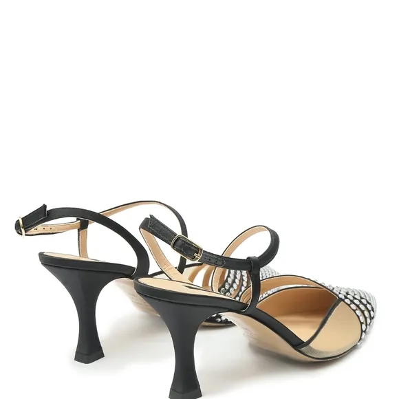 Marina Rinaldi Elegant Black and Silver Women's Heels Size 39
