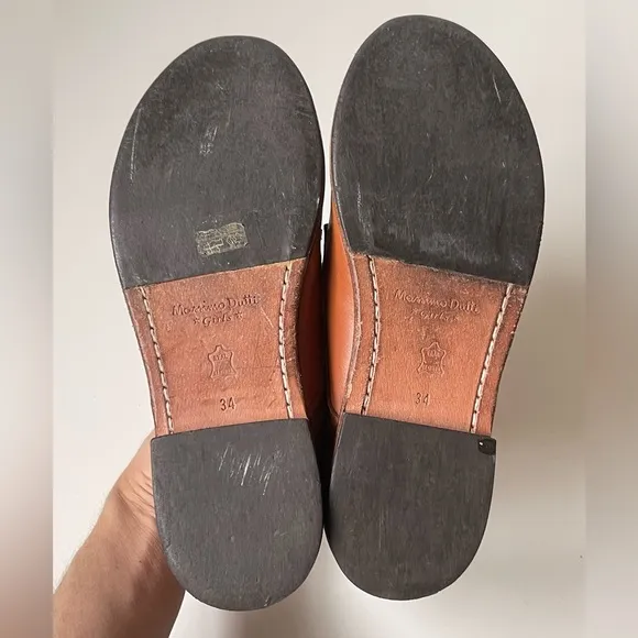 Massimo Dutti Girls’ Brown Leather Shoes with Removable Kiltie Tassle