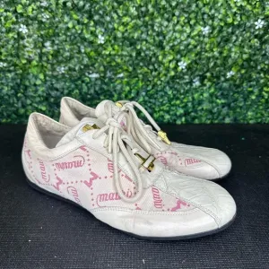 Mauri Women's Pink and white leather sneakers