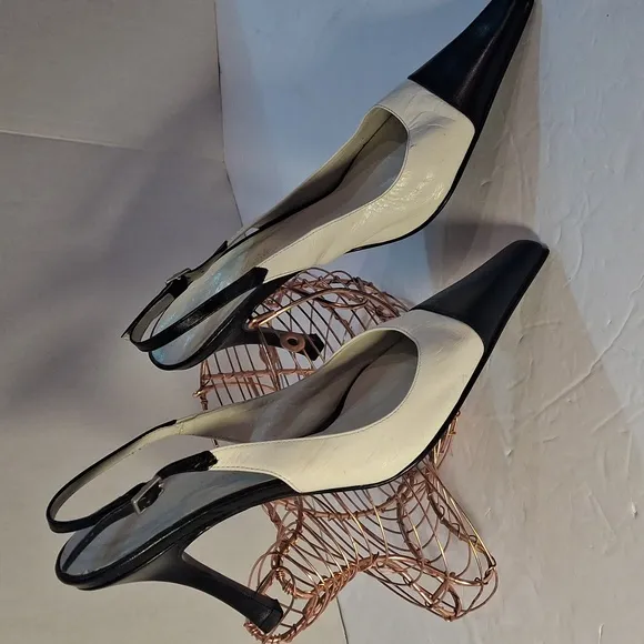MAX DE CARLO Black and White Women's Heels