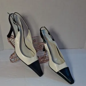 MAX DE CARLO Black and White Women's Heels