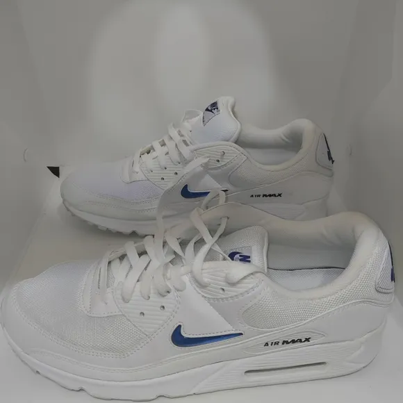 Men Nike Air Max 90 Shoes Sneakers / Jewel White Game Royal Black DV3503-100