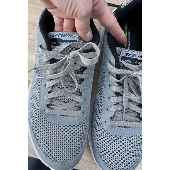 Men Skechers Sport Memory Foam DYNA LITE WELLSTON Comfort Shoes Sneakers 11 gray