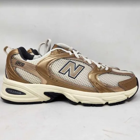 Men's 9.5 (Women's 11) New Balance X J Crew 530 sneakers Gold Metallic MR530LA