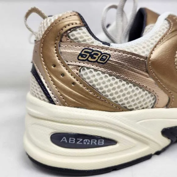 Men's 9.5 (Women's 11) New Balance X J Crew 530 sneakers Gold Metallic MR530LA