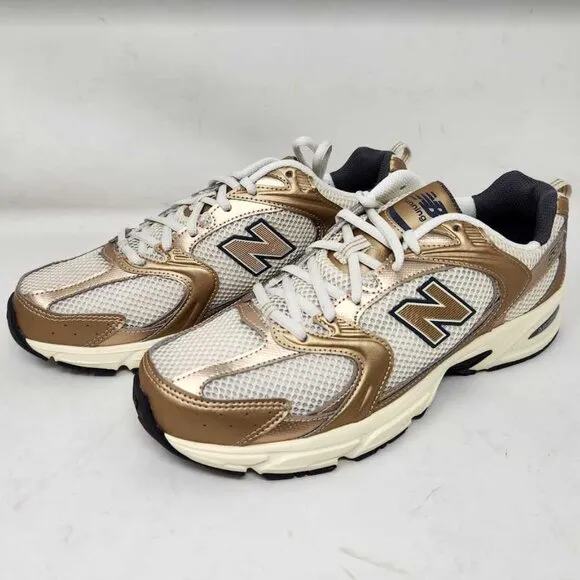 Men's 9.5 (Women's 11) New Balance X J Crew 530 sneakers Gold Metallic MR530LA