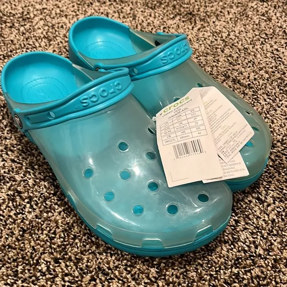 Men’s Birkenstock Slides &amp; Crocs Translucent Comfort Shoe, NWT