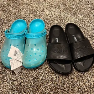 Men’s Birkenstock Slides &amp; Crocs Translucent Comfort Shoe, NWT
