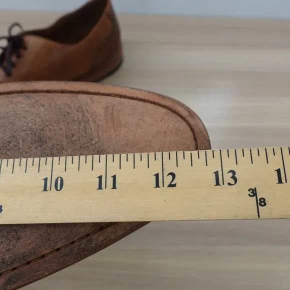 Mens Cognac Bourbon Oxford Shoes 12 Brown Wingtip Brogue Artisan JOSEPH ABBOUD