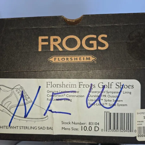 Men's Florsheim Frogs Golf Shoes Size 10 D White