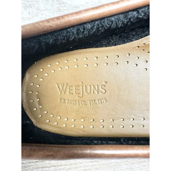 Men's G.H. Bass Weejuns Black/Brown Leather Kiltie Tassel Loafer Sz 9.5M