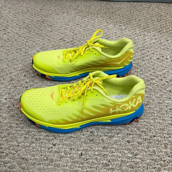 Mens HOKA One Torrent 3 Citrus Diva Blue Trail-Running Shoes Size 12.5 1127914