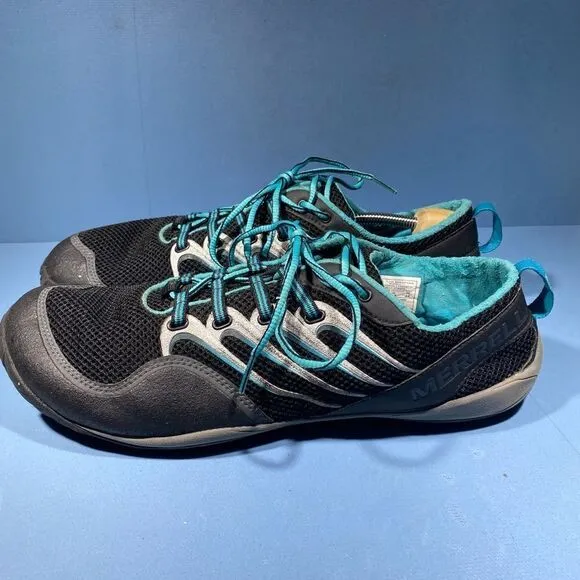 mens  Merrell Trail Glove Black/Aqua Shoes Size 14