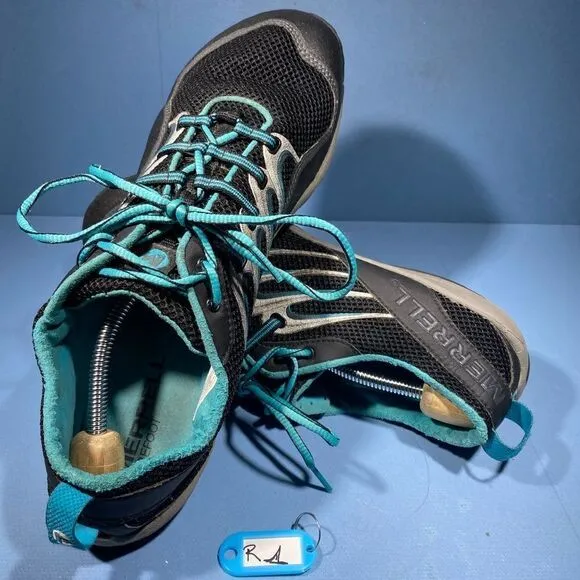mens  Merrell Trail Glove Black/Aqua Shoes Size 14