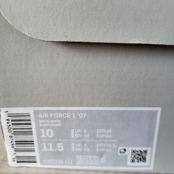 Mens Nike Air Force 1 '07 White Size 10 Shoes Low Top Sneakers