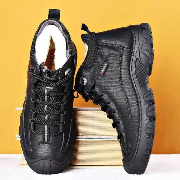 Men's Outdoor Non-Slip Leather Warm Cotton Boots