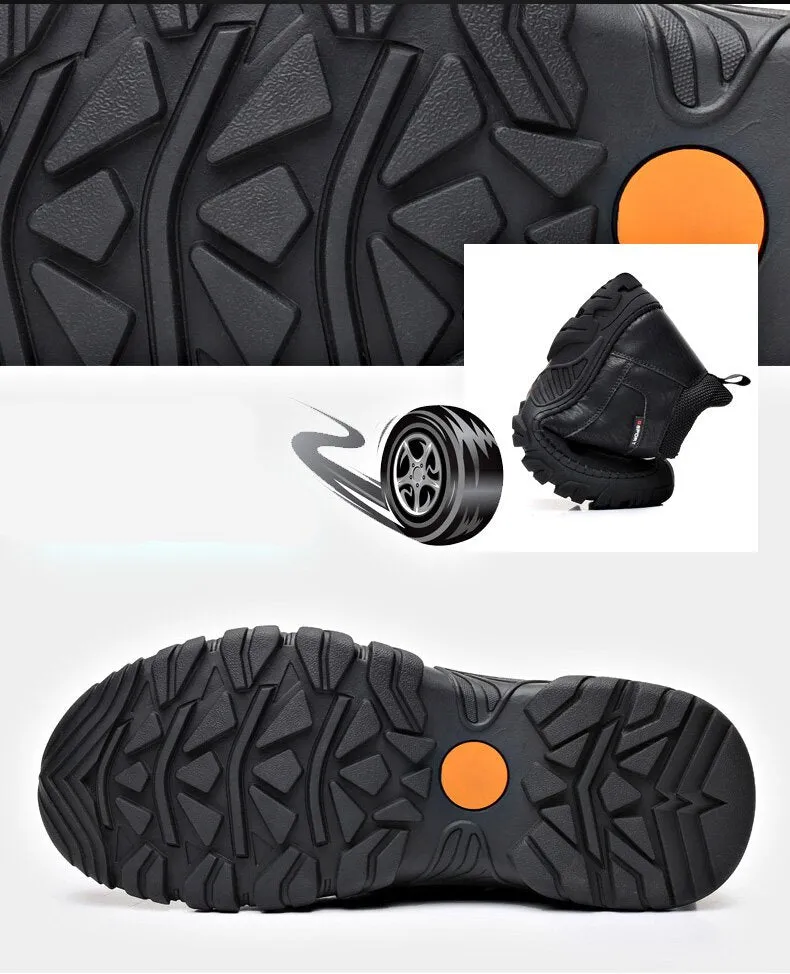 Men's Outdoor Non-Slip Leather Warm Cotton Boots