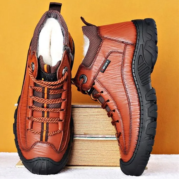 Men's Outdoor Non-Slip Leather Warm Cotton Boots